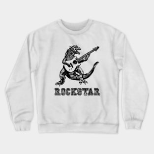 Rockstar dinosaur playing guitar Crewneck Sweatshirt